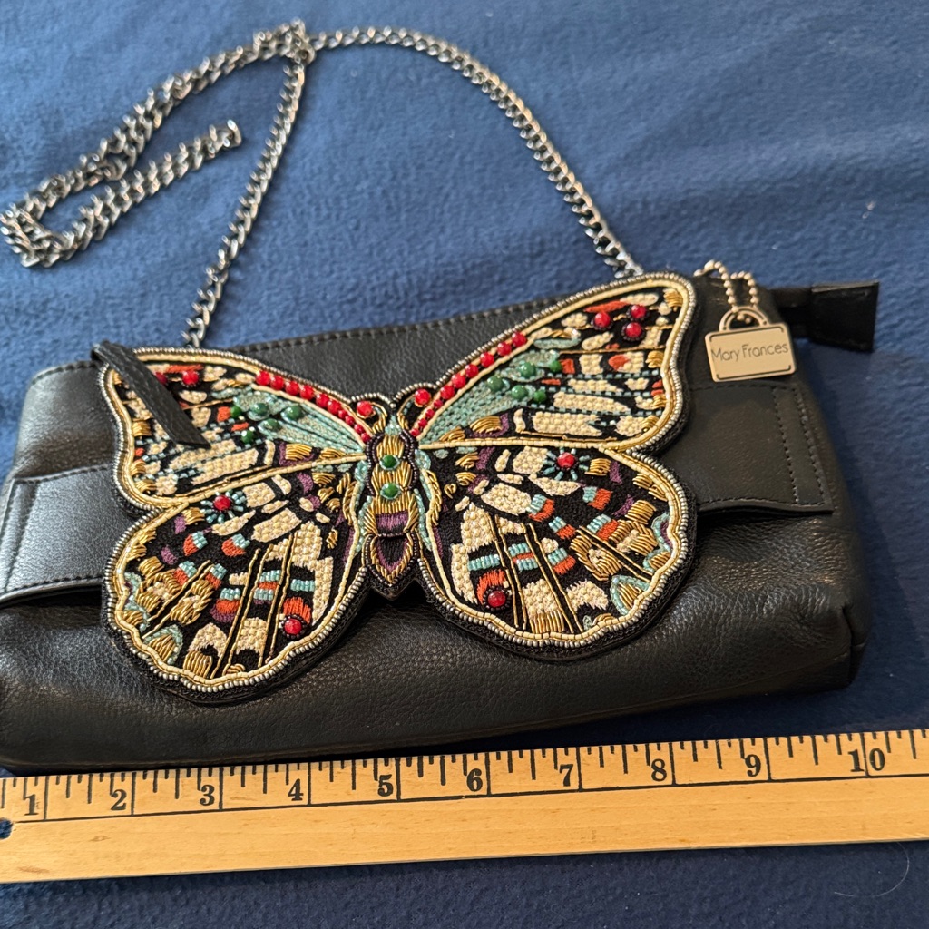 Mary Frances Leather Clutch, Crossbody, Shoulder Bag,.